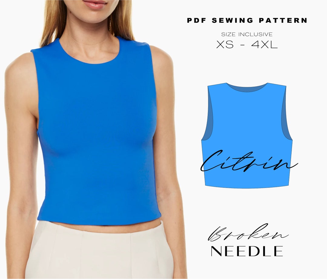 Crop Top Sewing Pattern / Plus Size Top Sewing Pattern / Easy Etsy