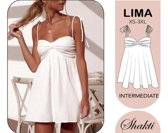 Women Dress PDF Digital Pattern, , Size XS-3XL