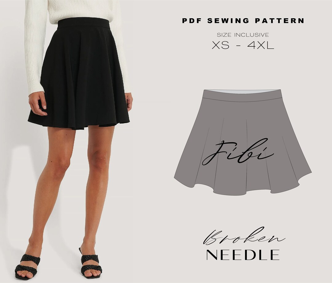 Skater Skirt Sewing Pattern Beginner / Plus Size PDF Sewing Etsy