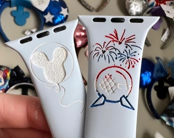Epcot Disney Fourth of July Watchband, 4th of July Disney World apple band, Disney Summer Silicone watchband EPCOT 4th of July,