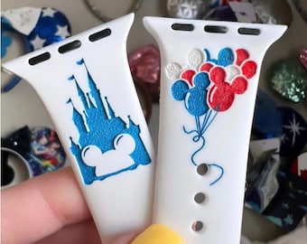 Disney Fourth of July Castle Watchband, 4th of July Disney Mickey Balloons,  Watchband Magic Kingdom 4th of July Summer Disney