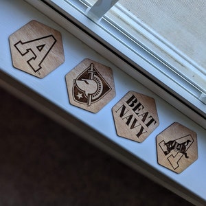 Ensemble de quatre sous-verres en bois Académie militaire des États-Unis à West Point