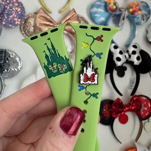 Gingerbread Castle Mickey Minnie Disney Christmas Lights Watch Accessory Holiday Snacks Fitbit Apple Samsung Replacement Band