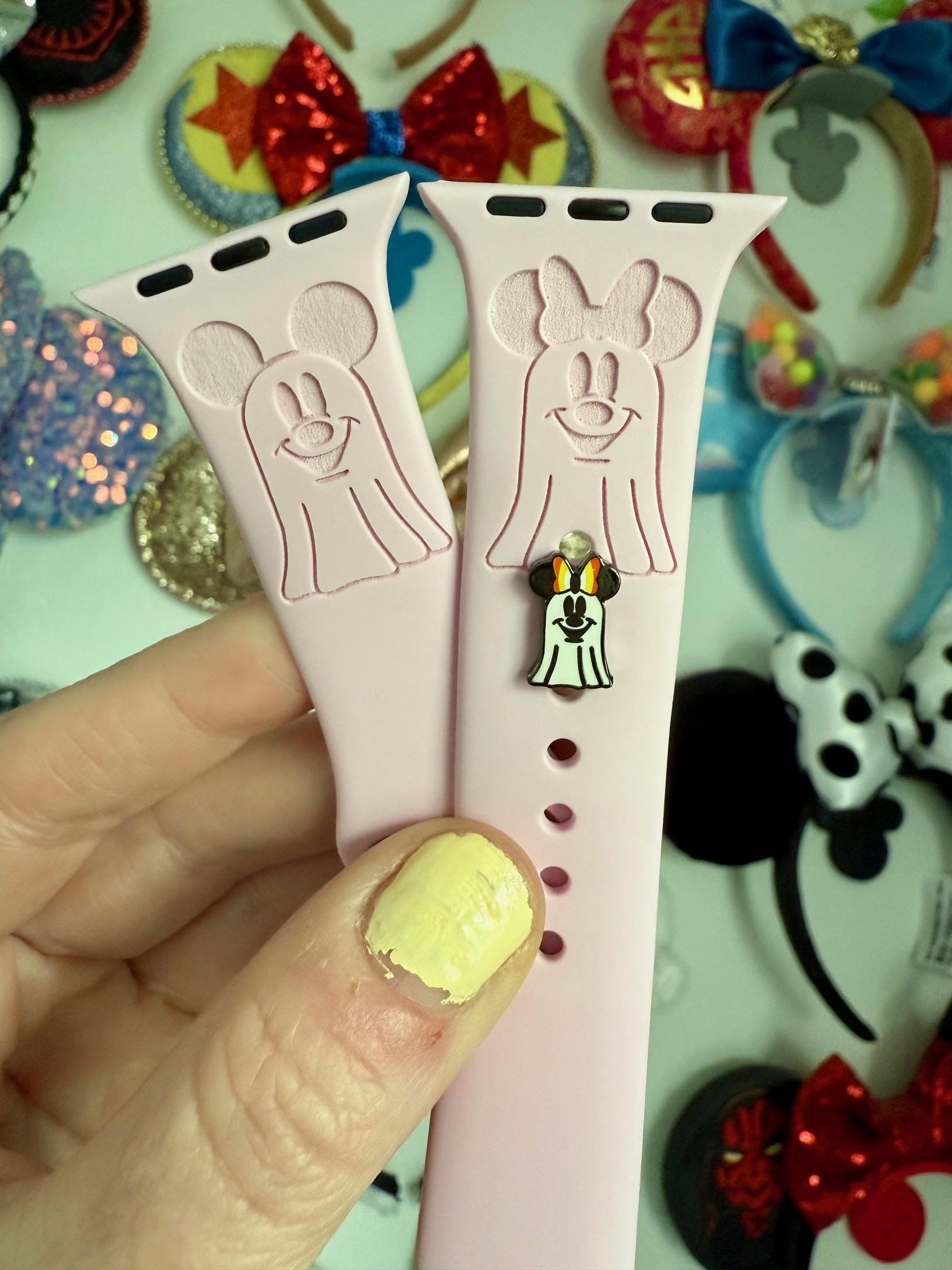 PINK Halloween Mickey Minnie Ghost Pumpkin Watch Band Replacement