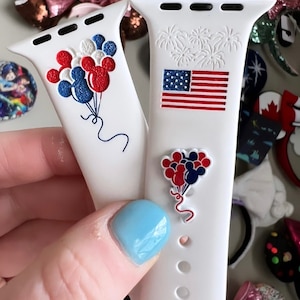 Disney Fourth of July Watchband, 4th of July Disney World apple band, Disney Summer Silicone watchband Magic Kingdom 4th of July, Disneyland