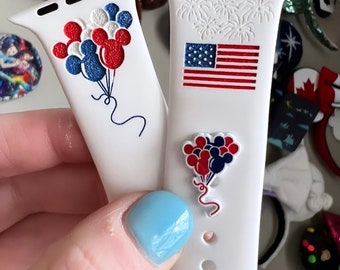 Disney Fourth of July Watchband, 4th of July Disney World apple band, Disney Summer Silicone watchband Magic Kingdom 4th of July, Disneyland