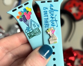 Floating House with Balloons Inspired Watch Band Accessory Mickey Disney Balloons Carle Ellie Dug Russel Apple Galaxy Fitbit Replacement