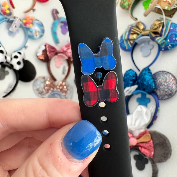 Minnie Mouse Christmas Bow Band Charm Watch Band Accessory for sports watch apple Fitbit samsung and magic bands