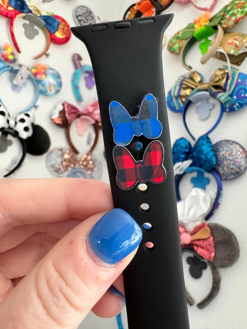 Minnie Mouse Christmas Bow Band Charm Watch Band Accessory for sports watch apple Fitbit samsung and magic bands image 1