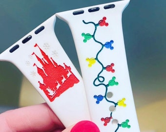 Disney Inspired Christmas Watch Band | Festive Watch Band | Holiday Watch Band | Green Xmas Watch Band | Magic Kingdom Inspired Band