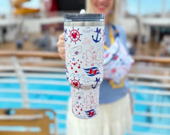 Disney Cruise Inspired 40 oz SPILL PROOF Tumbler for Vacation Parks Home Beach Resort Pool Ship