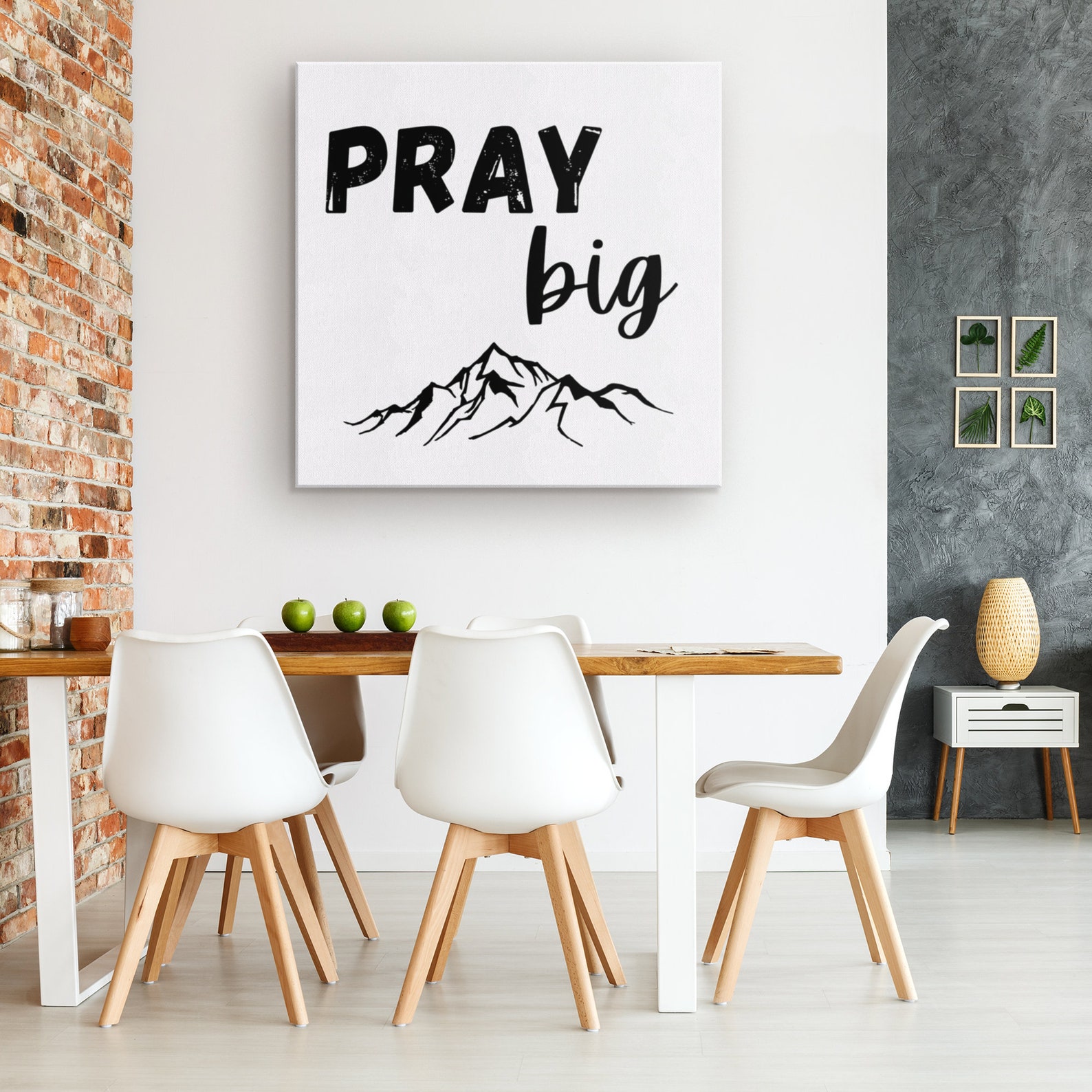 Pray Big Canvas Mountains Christian Wall Art Scripture Bible Verse