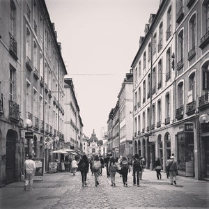 Black and White Photography Print of Parisian City