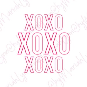 XOXO sublimation design, Valentines XOXO hugs and kisses png image for custom designs holiday fun instant download love