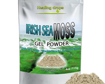 Irish Sea Moss Powder - Perfect for Sea Moss Gel or Gummies Formation or Sea Moss Capsules - mixed with Bladderwrack and Burdock Root
