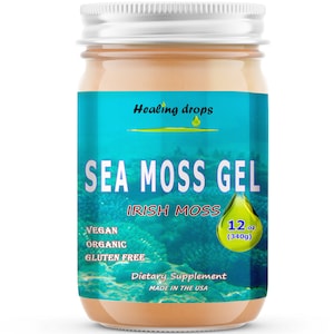 Sea Moss Gel - Irish Sea Moss - Raw Organic Wildcrafted Sun-Dried Seamoss Gel – Alkaline Keto Vegan Non-GMO Diet – Thyroid Skin Detox