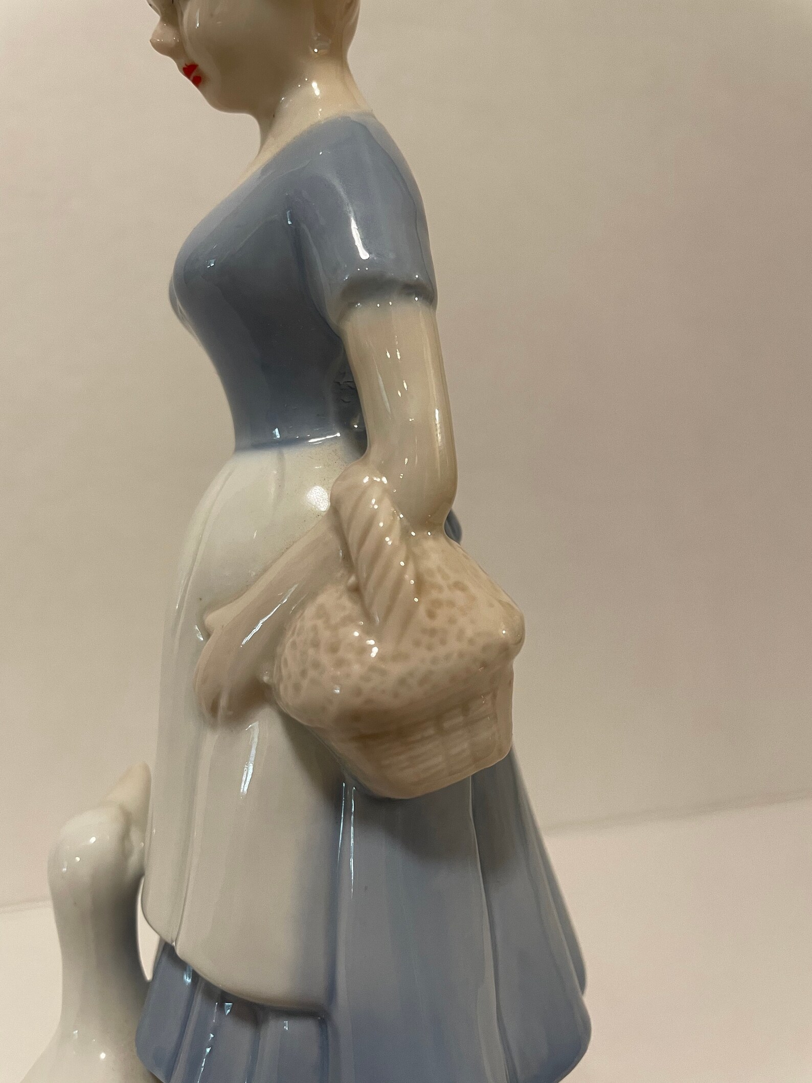 Ceramic Figurine Glazed Simson/Knick knack/ Lady Blue Dress Etsy