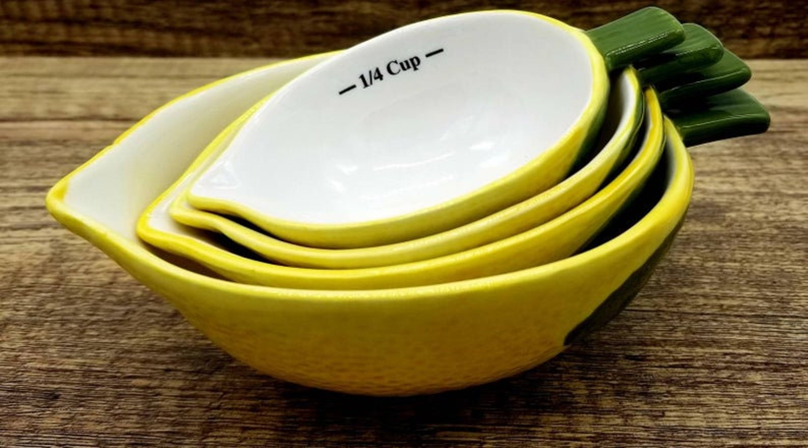 Lemon measuring cups/ lemon decor/ cute measuring cups/ Etsy