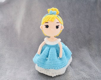 Handmade Cinderella Crochet Doll Disney Amigurumi Toy
