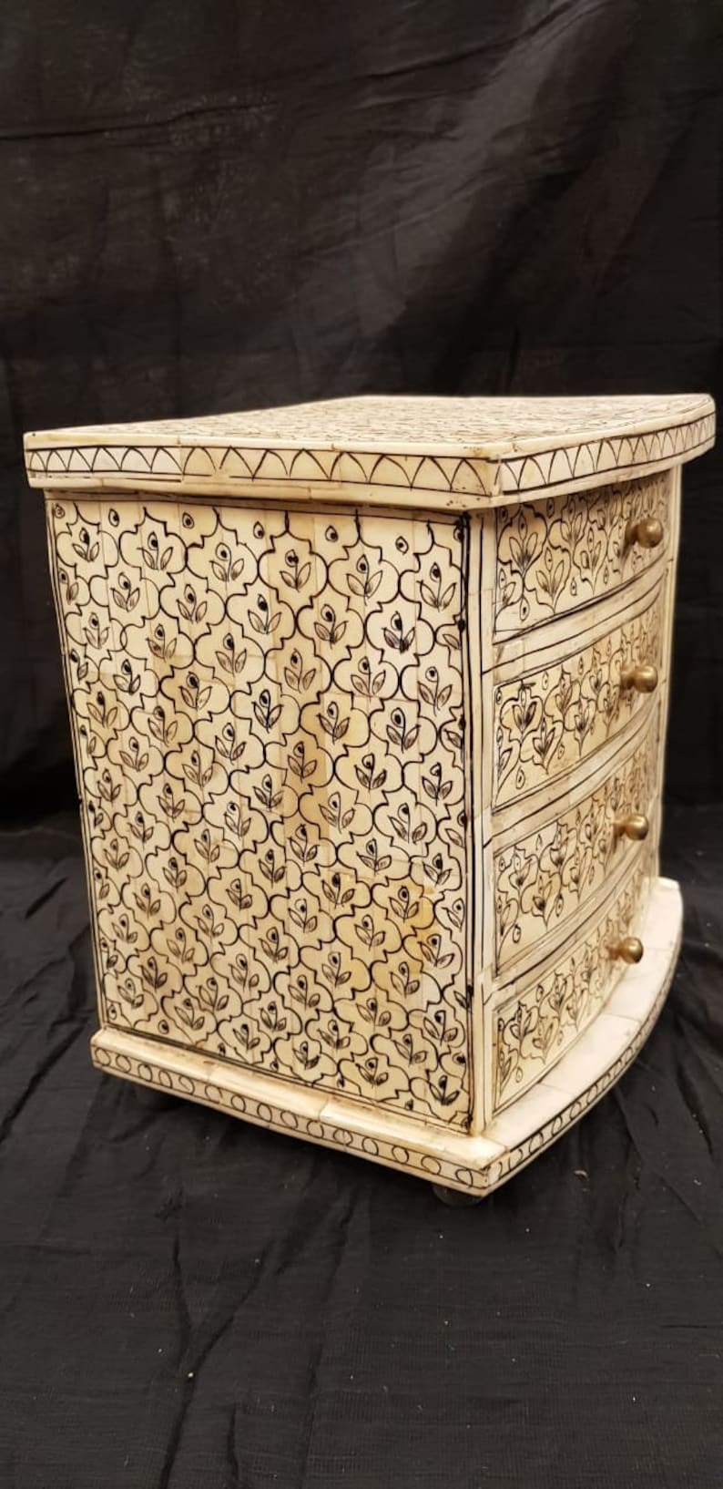 Handcrafted Cupboard,Vintage Cupboard,Decorative Cupboard,Hand Painted Cupboard Bone Inlay Accent Cabinet Home Decor Carved Box