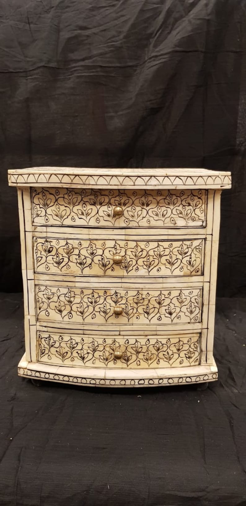 Handcrafted Cupboard,Vintage Cupboard,Decorative Cupboard,Hand Painted Cupboard Bone Inlay Accent Cabinet Home Decor Carved Box