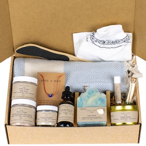 Spa Gift Baskets for Women, Bath Set for Women, Relaxing, Pampering & Stress Relief, Unique Spa Kit - Self Care Gift Box 13 pc