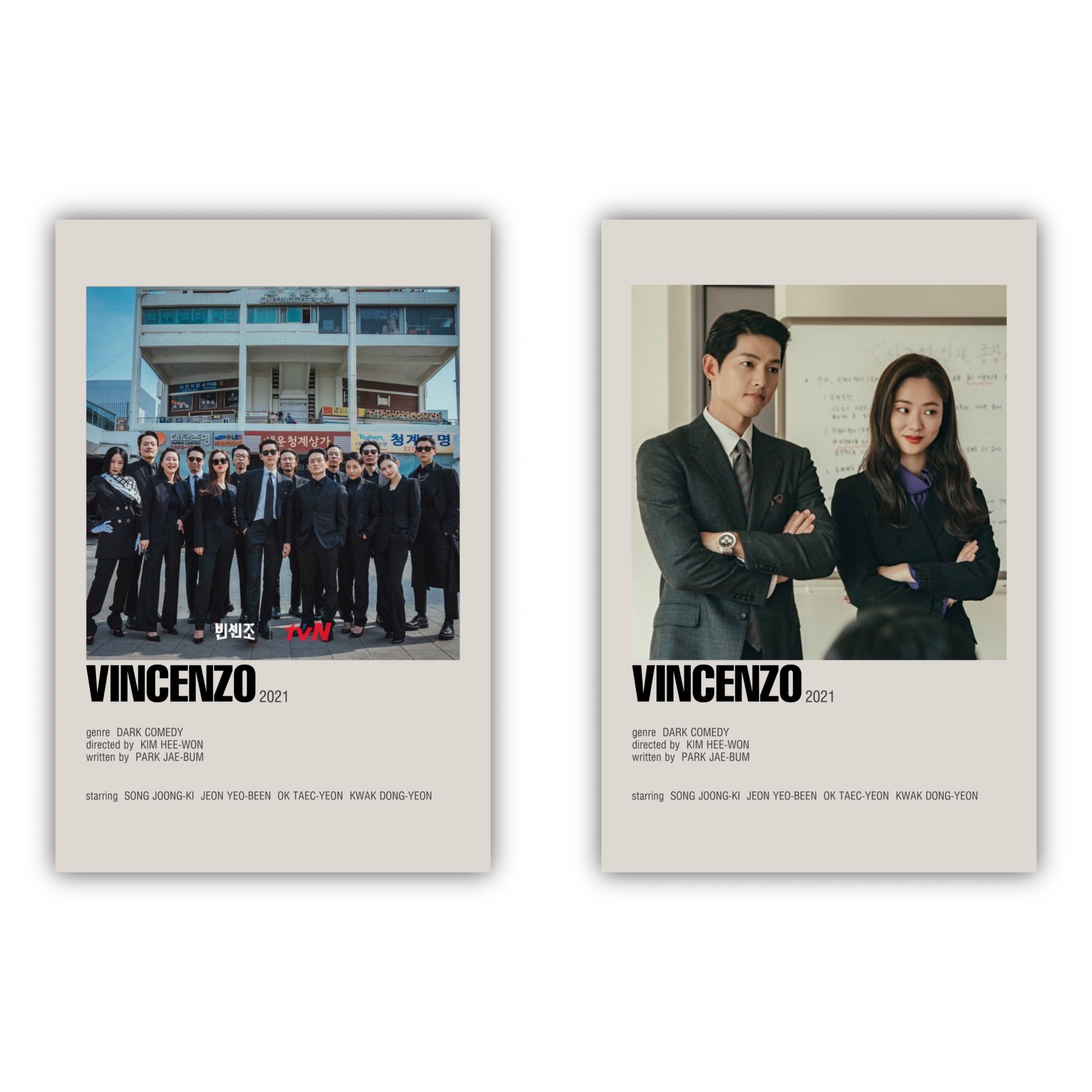 Vincenzo Minimalist Kdrama Poster Print | 6x4 Polaroid Style | Starri…