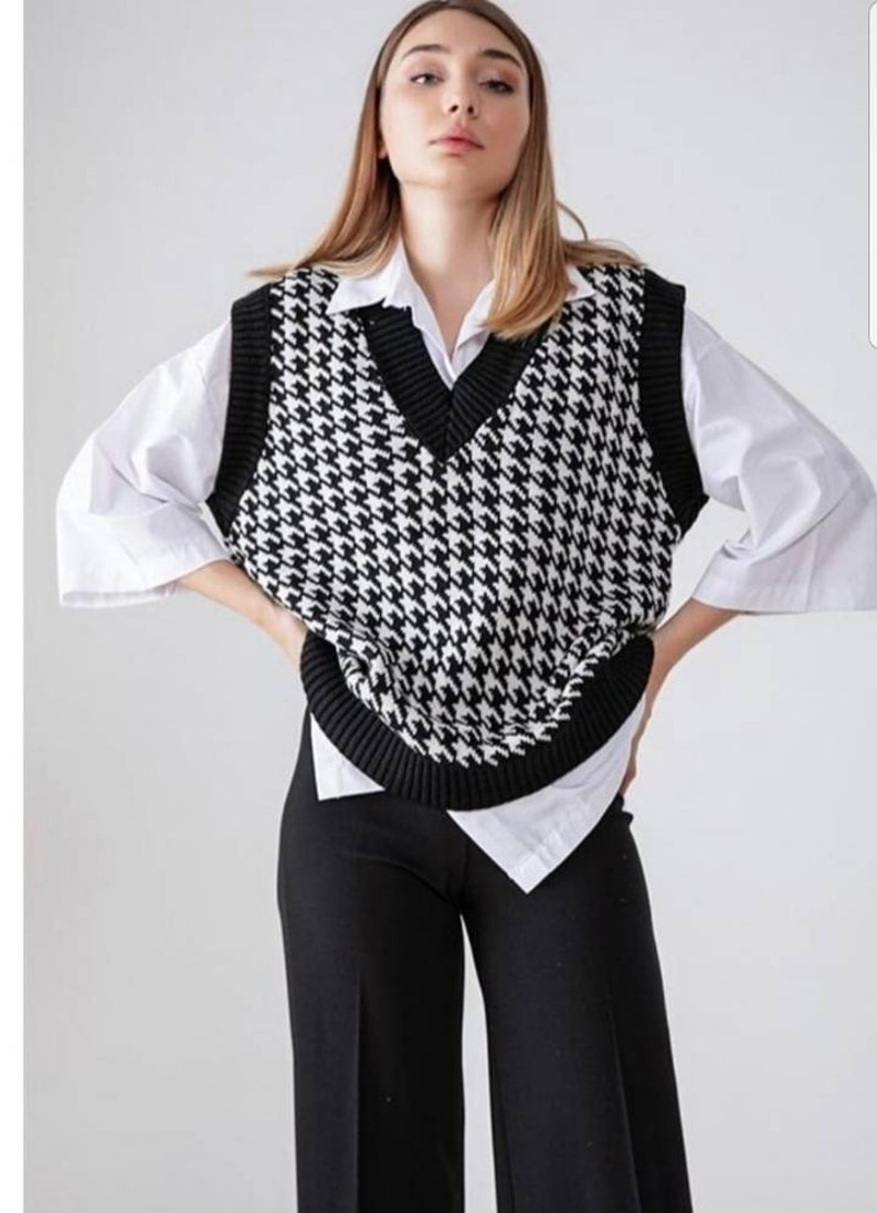 oversized knitted vest