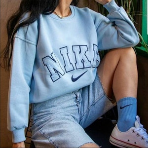 blue nike sweater vintage