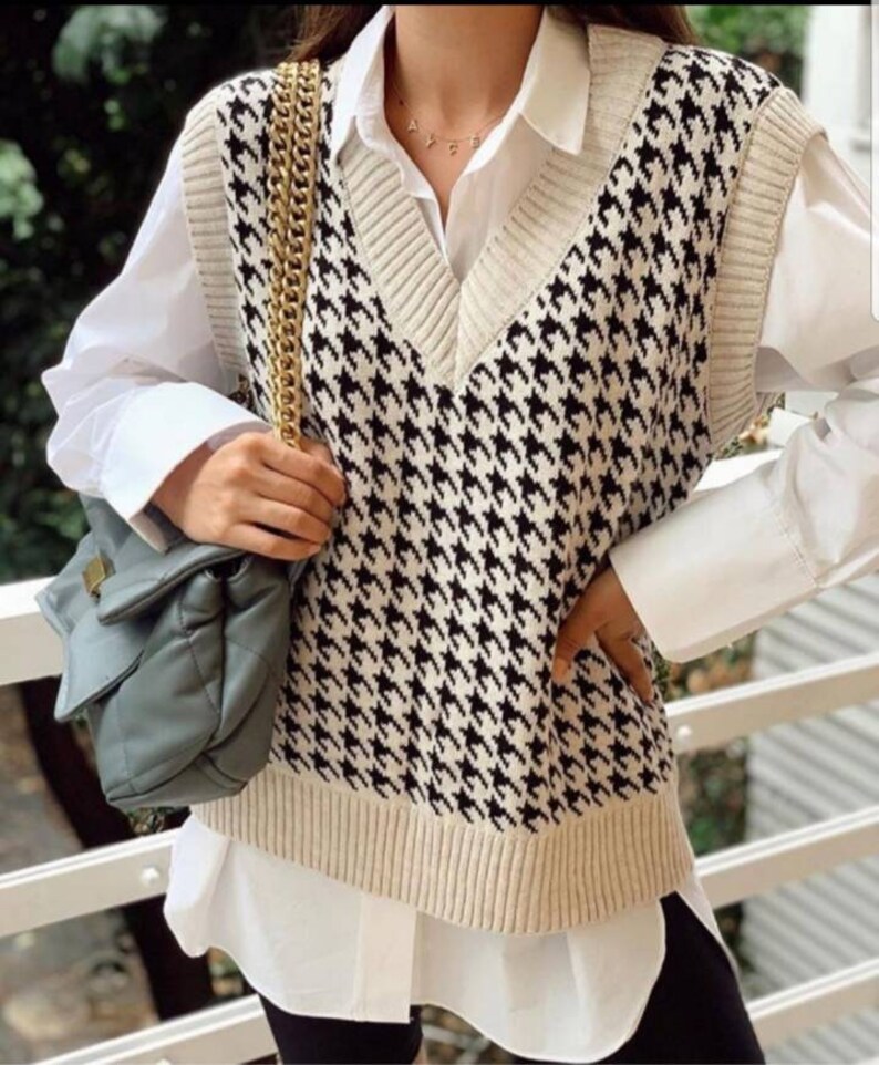 oversized knitted vest