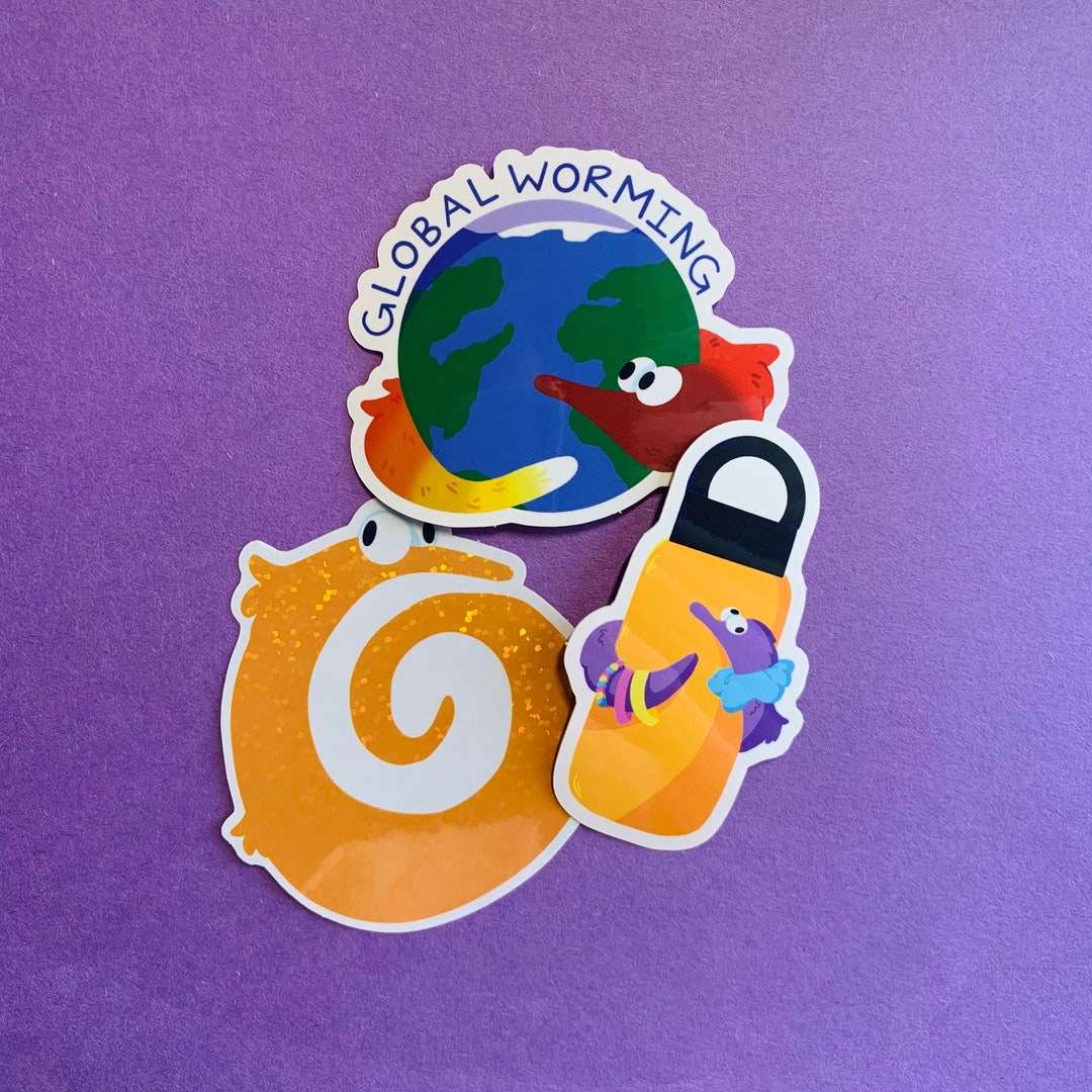 Worm on a String Sticker Pack - Etsy