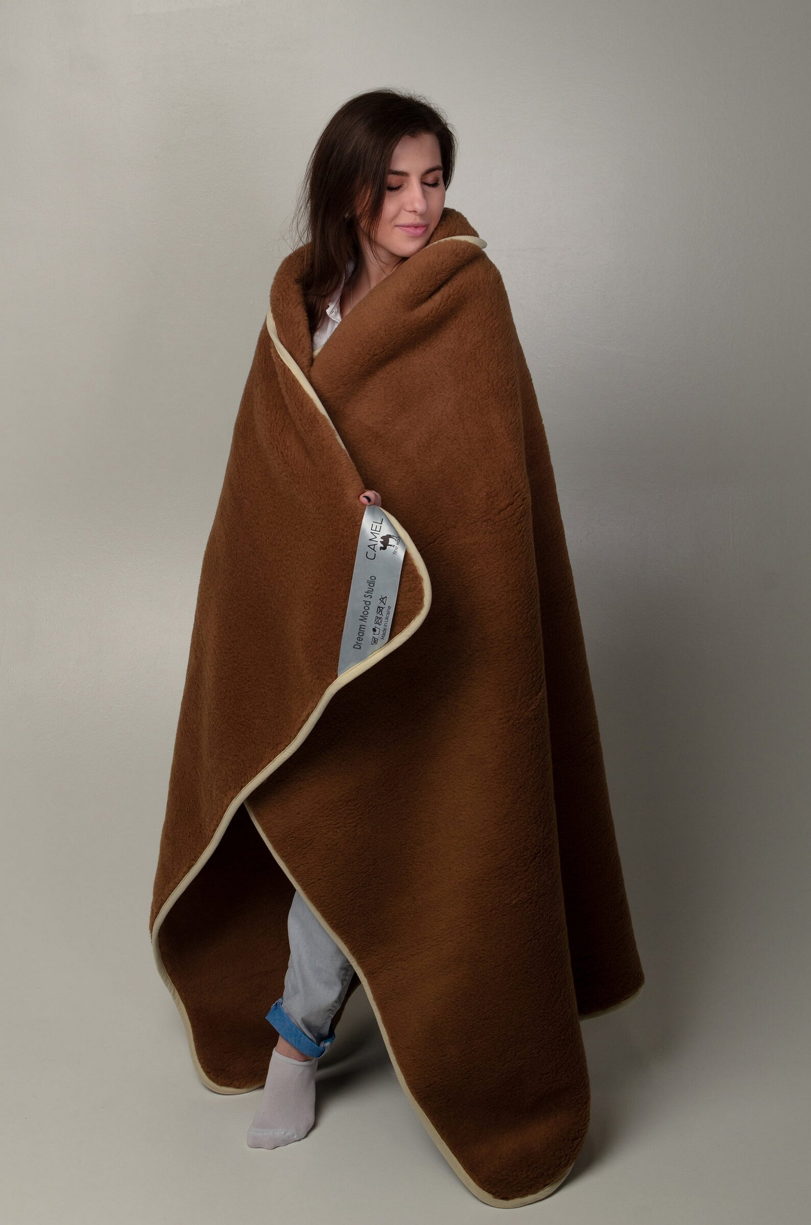 Camel Wool Blanket Double Sided Blanket Wool Blanket Etsy