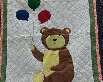 Handmade Baby Quilt With Bear
