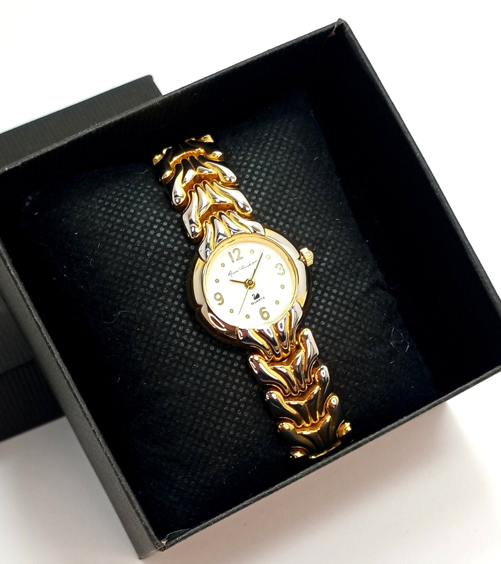 Vintage Gloria Vanderbilt Gold Tone Link Watch: Swan Logo - Etsy display picture 2