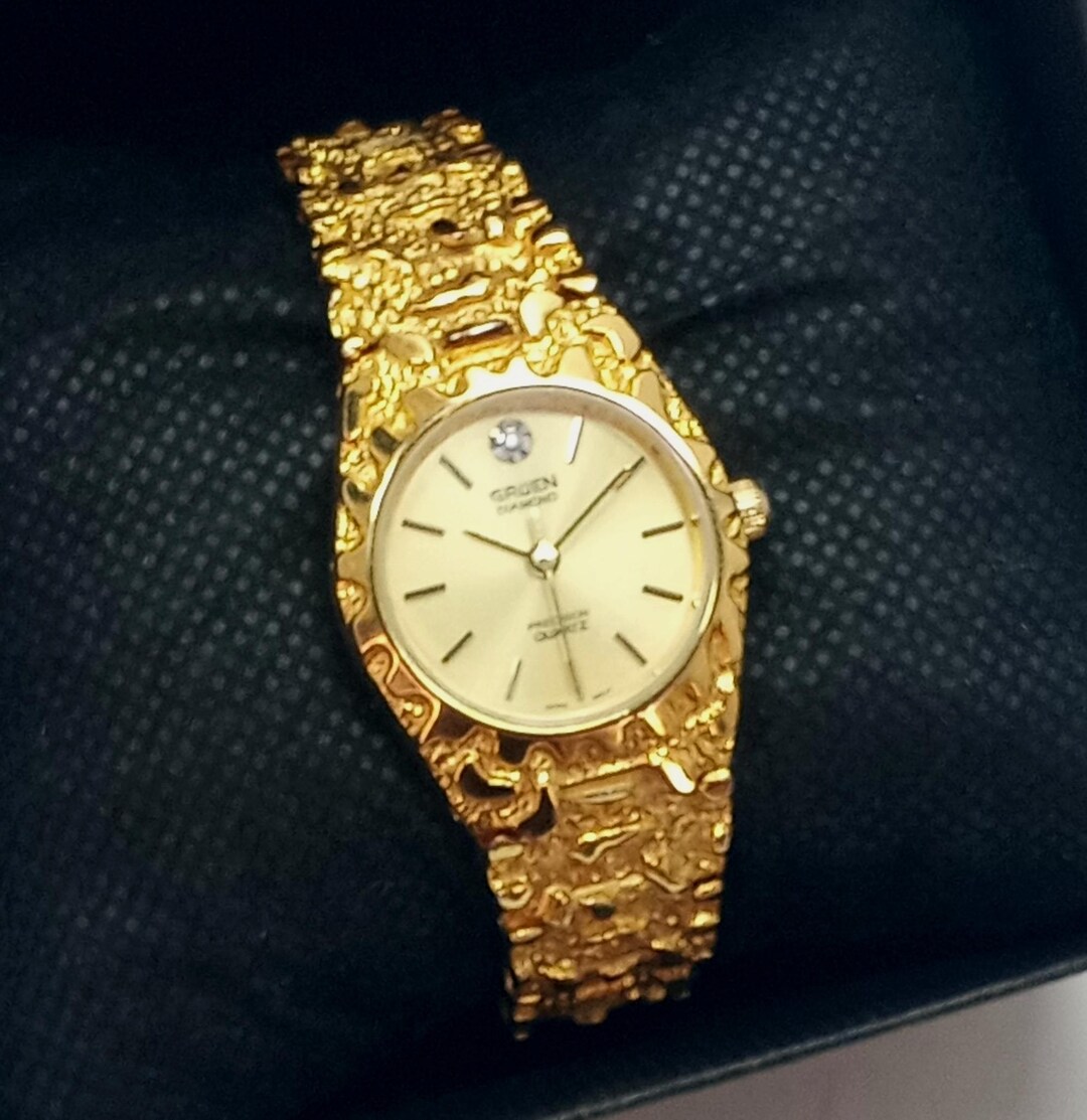 Gruen diamond quartz watch discount