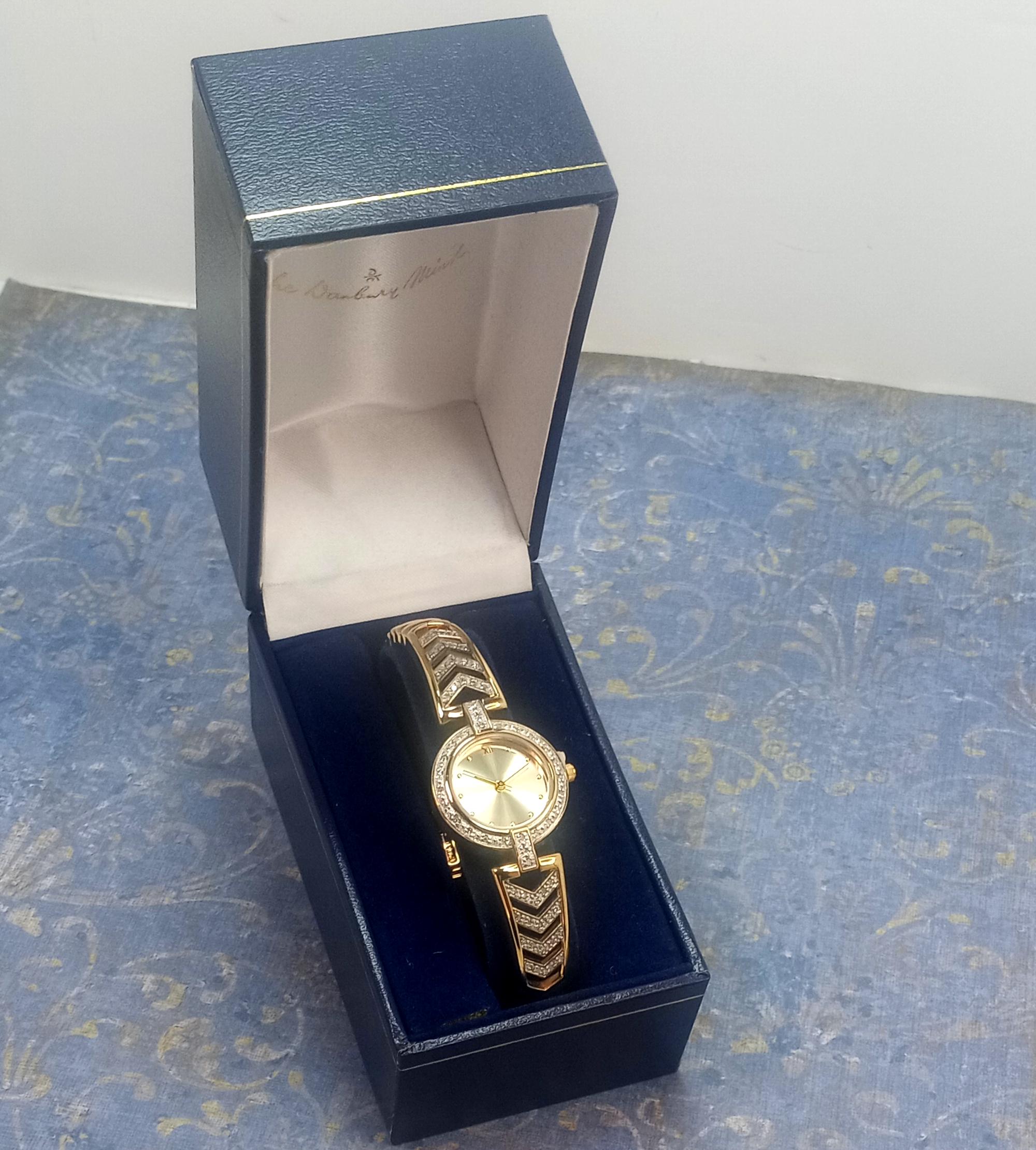 Vintage Danbury Mint Diamond Dress Watch: 14k Gold Plated  display picture 3