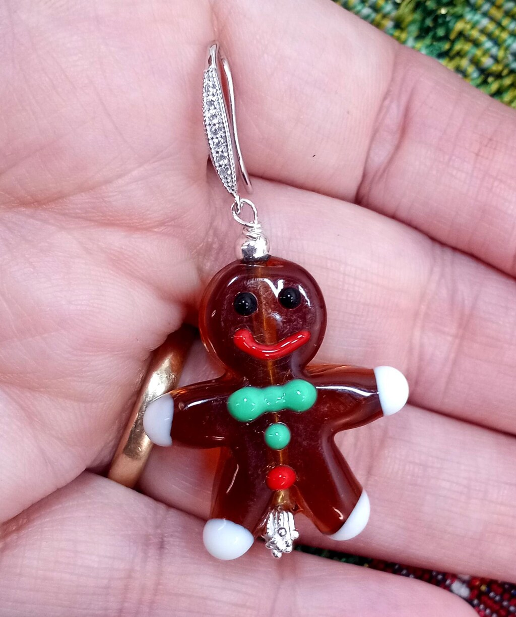 NAUZE Orecchini Pendenti A Forma Di Omino Di Pan Di Zenzero Con Strass E Glitter - Gioielli Creativi Per Donne E Ragazze