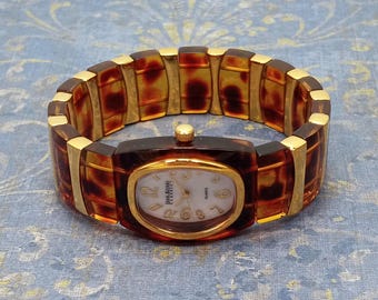 Vintage EMBASSY Gun Metal Grey and Gold Tone Crystal Accent  display picture 2