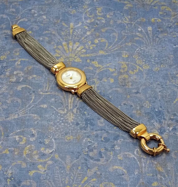 Vintage VISAGE Gold and Silver Tone Multi Chain Band Women display picture 3