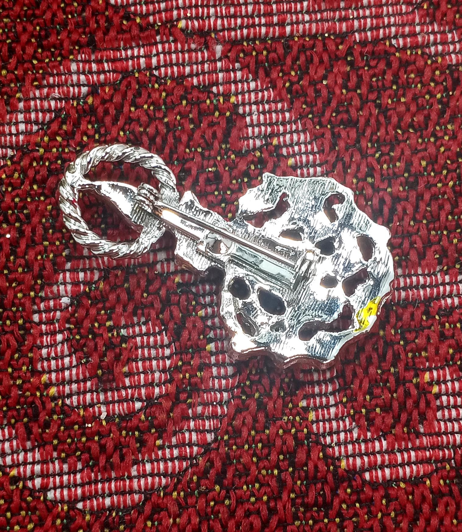 Broche Vintage Bougie De Noël En émail - Environ 4,7 Cm - Occasion