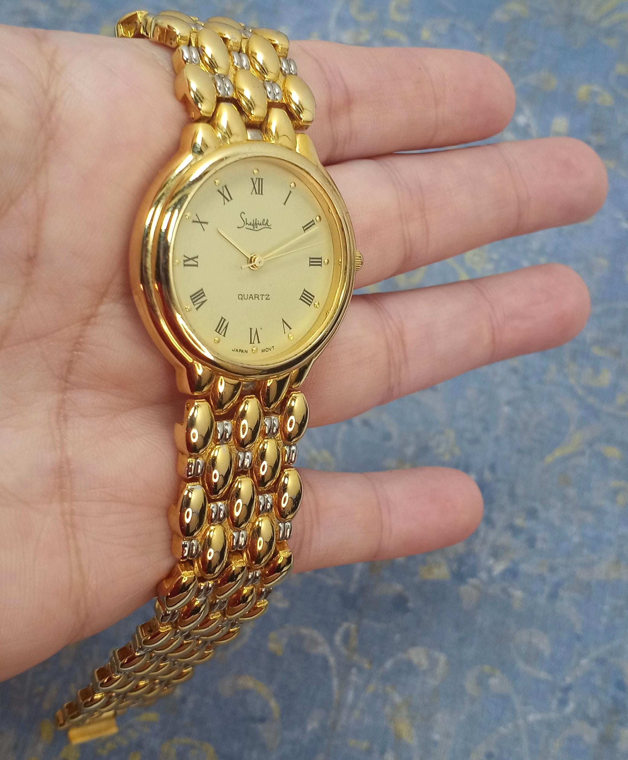 Vintage SHEFFIELD Large Unisex Chunky Gold With Silver Tone