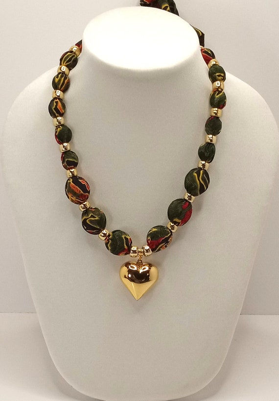 Collier ancien perles de cornaline Pumtek vintage en agate