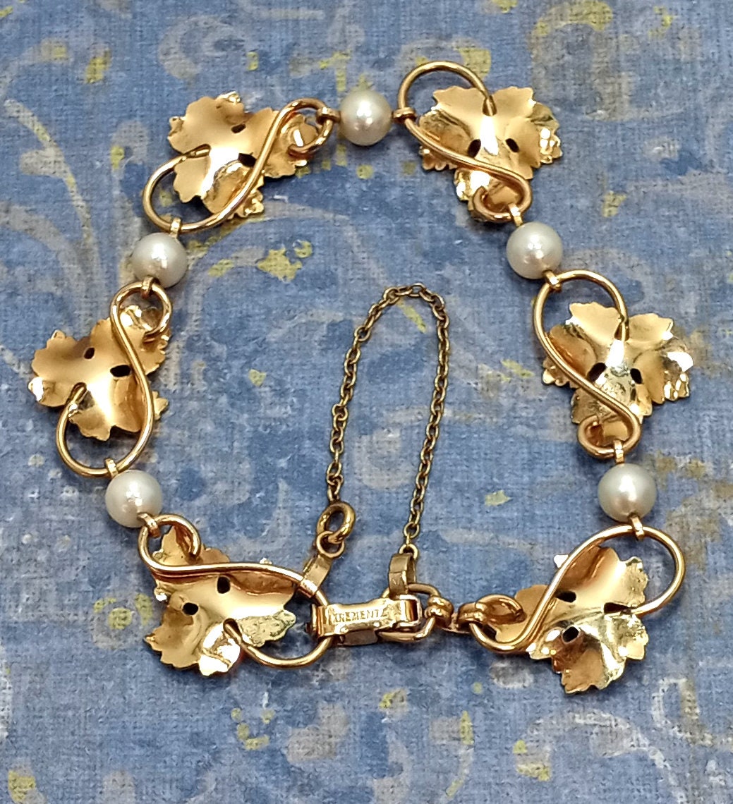krementz クレメンツ ブレスレット   ヴィンテージ品   ゴールドカラー レディース / 240001197589 ヴィンテージ KREMENTZ 14KT ゴールド オーバーレイ 養殖真珠 グレープ