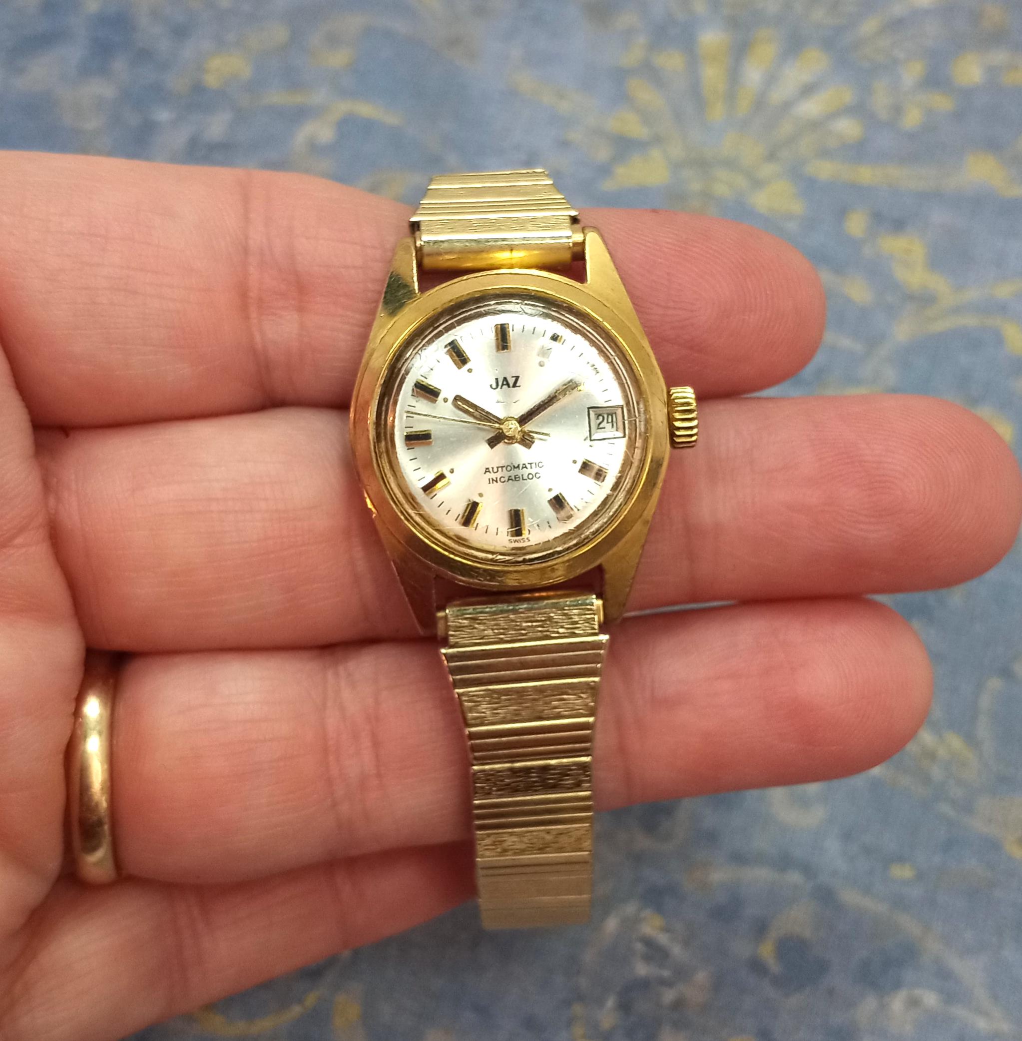 Vintage JAZ Automatic Women's Watch: Gold Tone Swiss Incabloc - Etsy