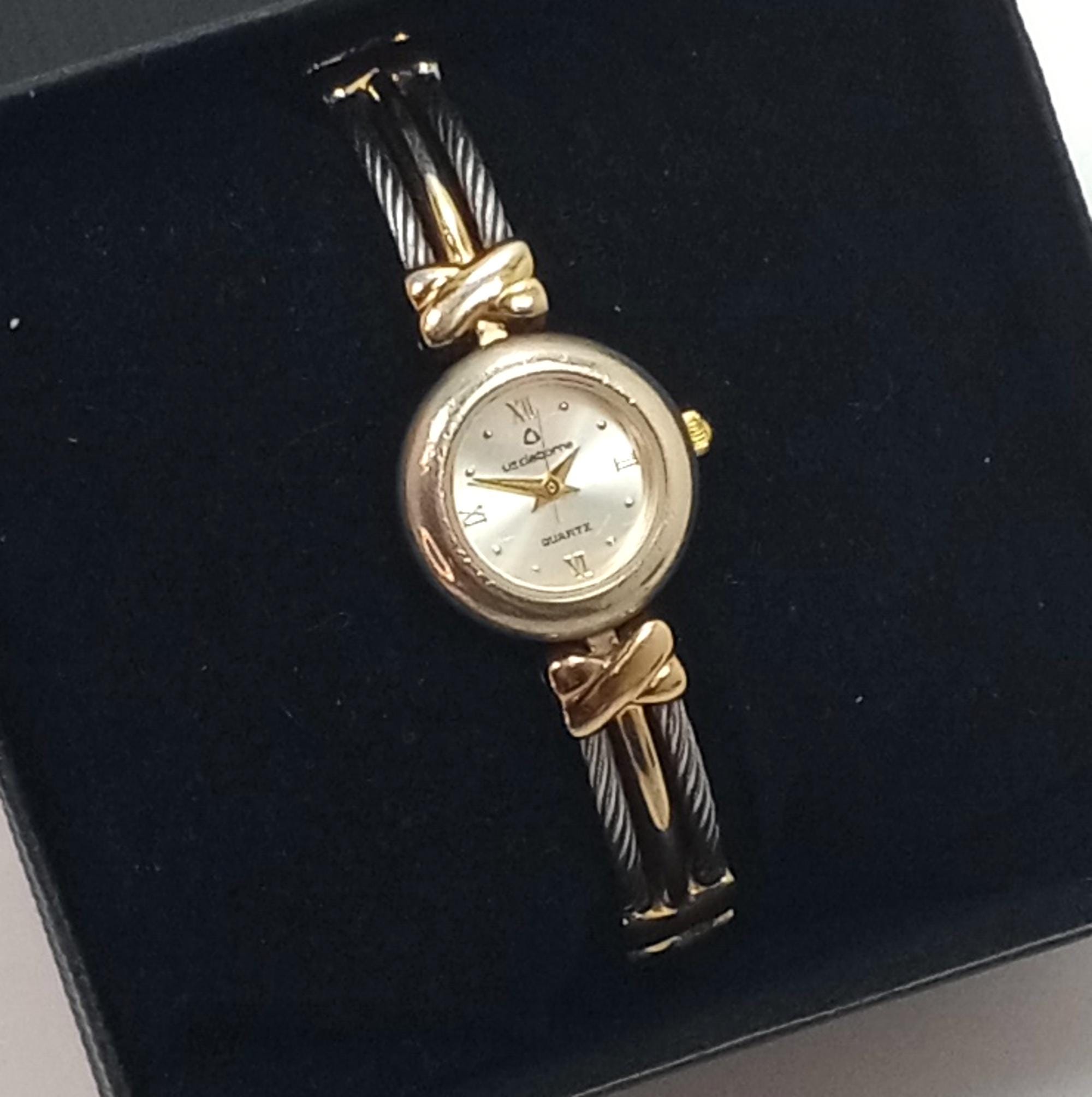 Vintage LIZ CLAIBORNE Women's Analog Wrist Watch Silver and Gold