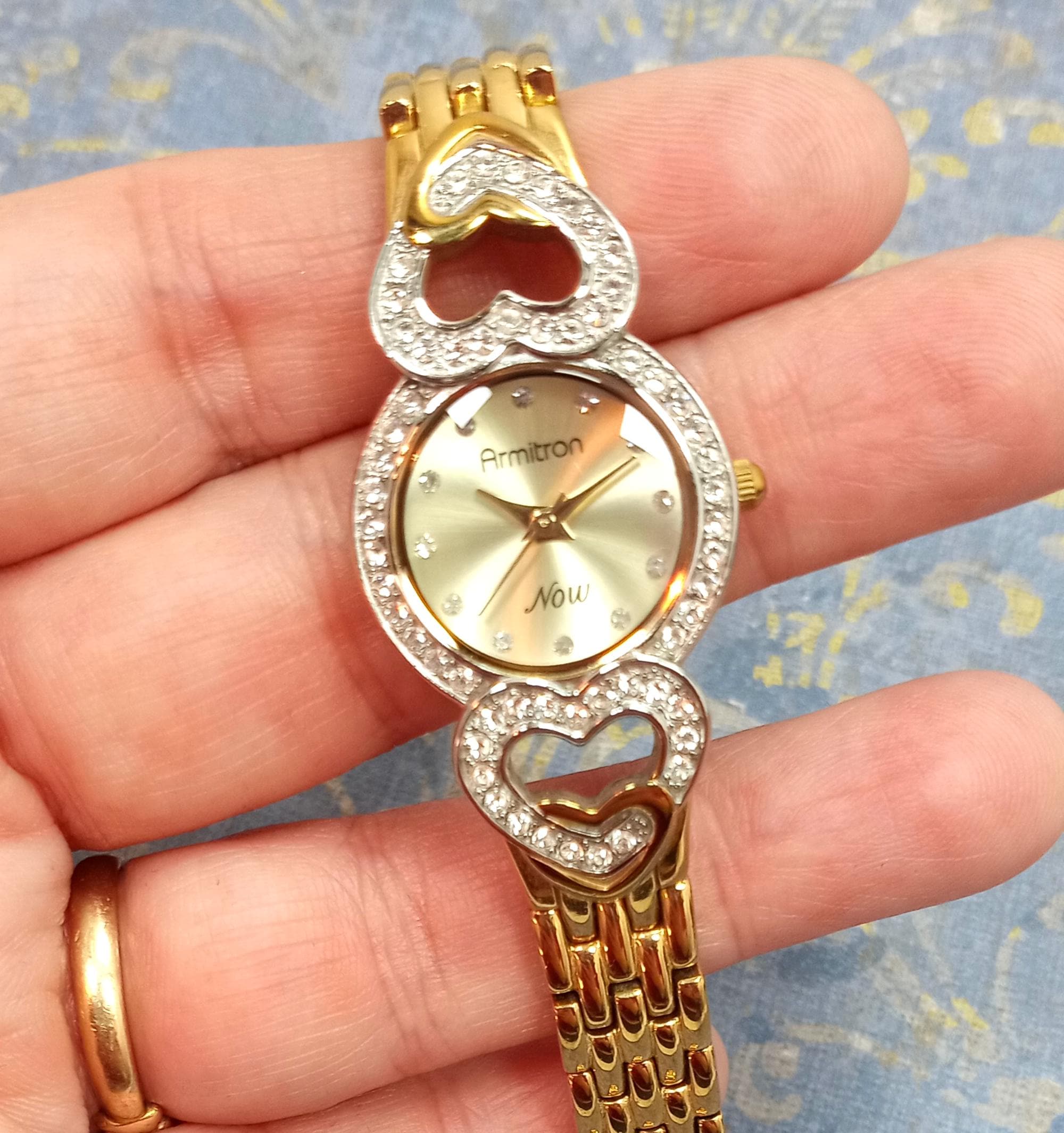 GOLD TONE ARMITRON NOW HEART CHARM BRACELET‎ WATCH All The Love Bracelet™ | Gold/Silver | Armitron Jewelry  main image 3
