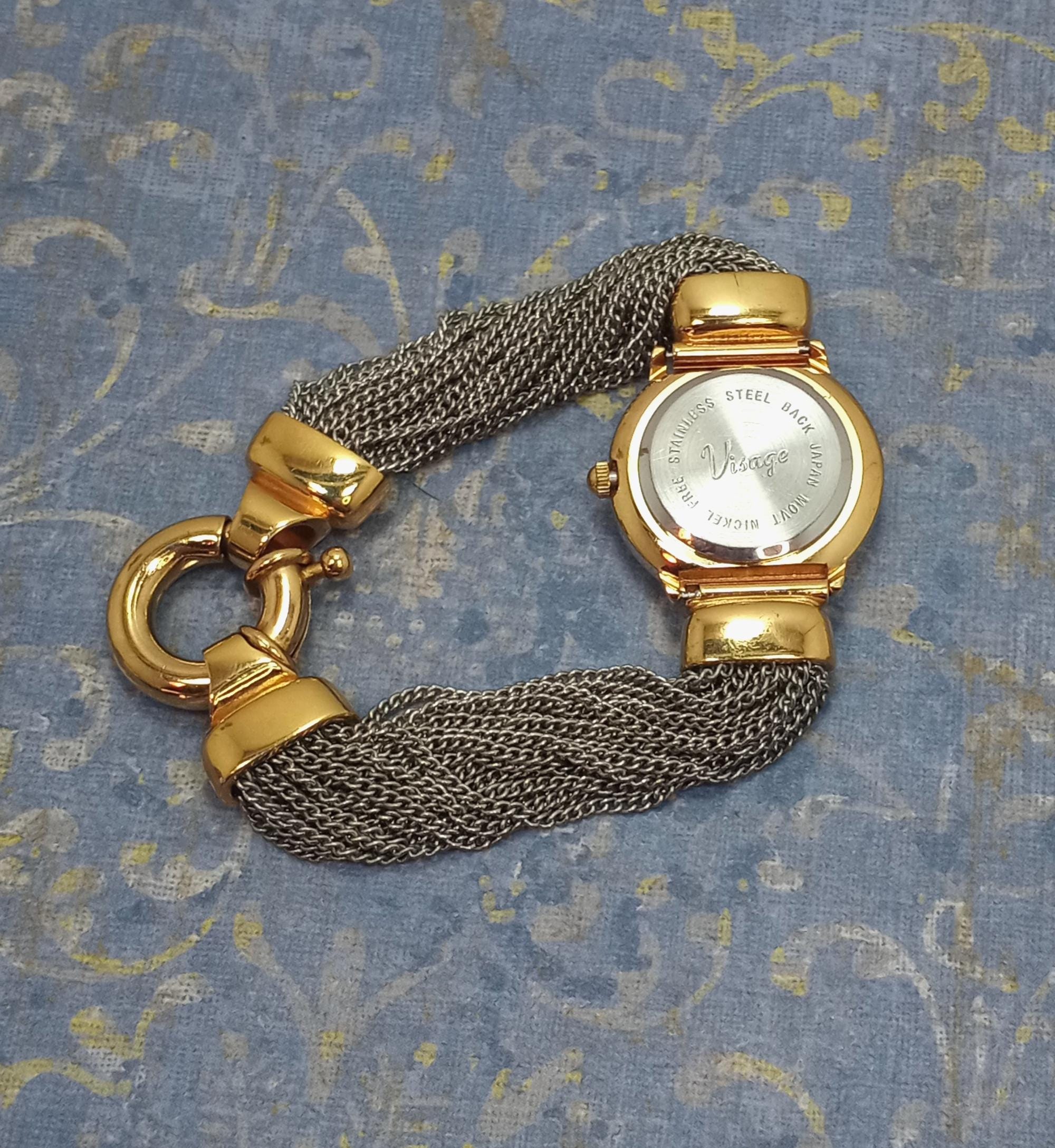 Vintage VISAGE Gold and Silver Tone Multi Chain Band Women