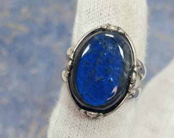 本物のブルーフラッシュハンドカットカナダ産ラブラドライト