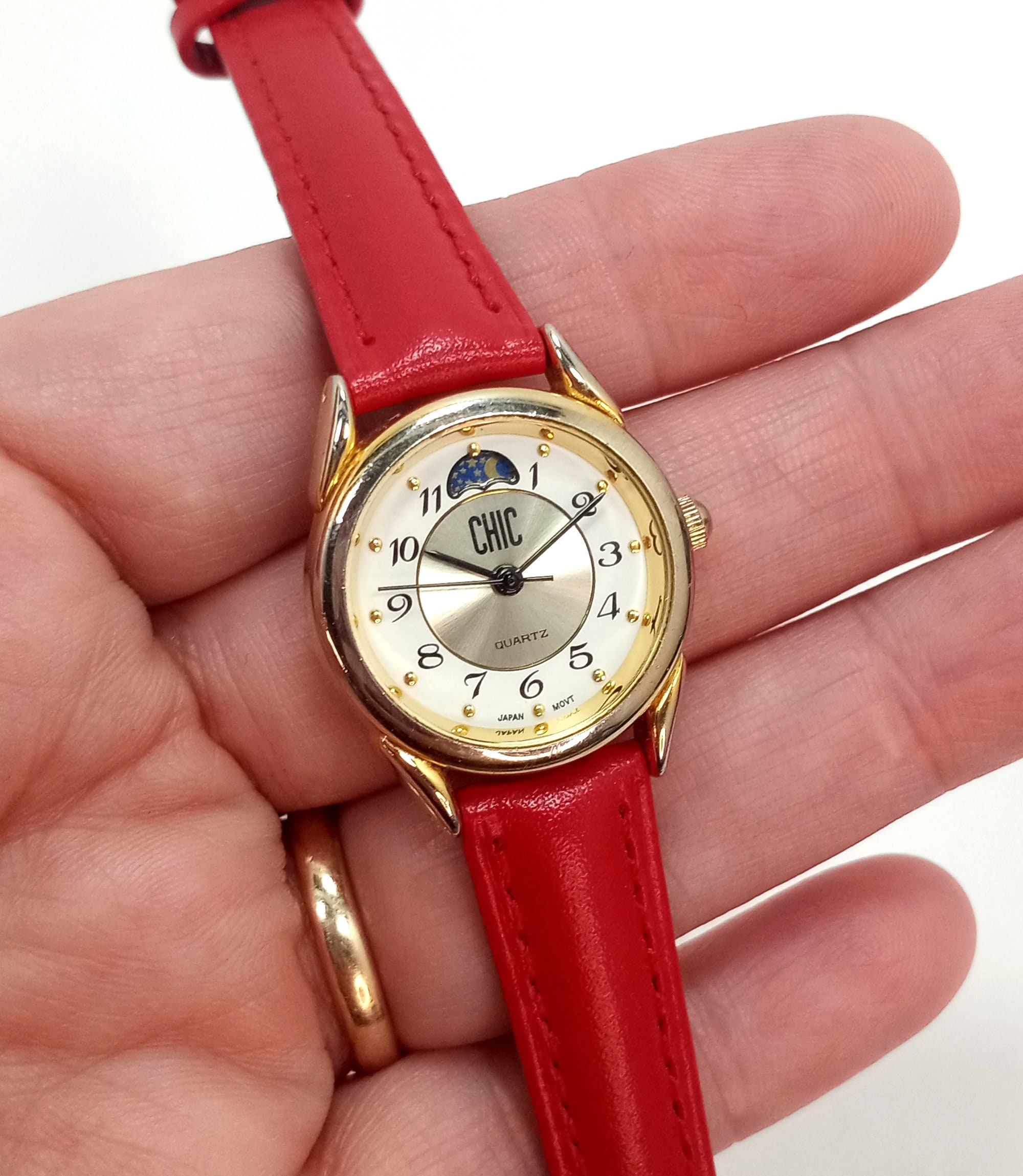 Women\'s Red Silver Elegant Leather Strap Waterproof Moon phase Date Wrist Watch Longines Master Collection Automatic 34m Red Leather Strap main image 3