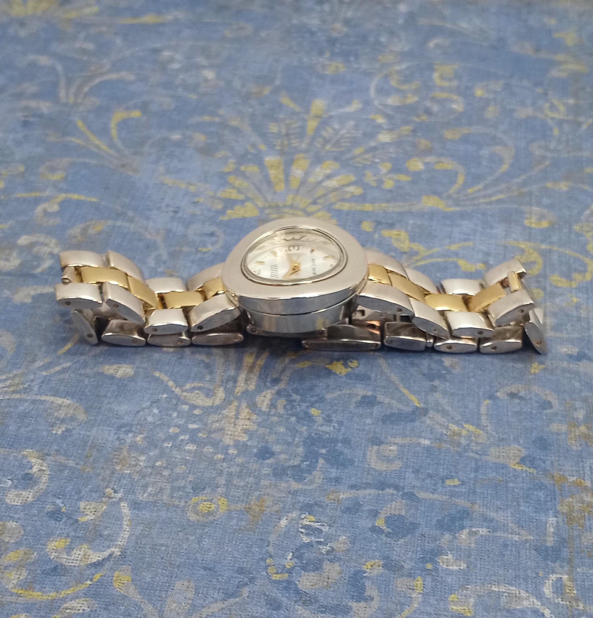 Vintage Ecclissi 2 tone (silver/gold) Watch w/ 4 extra reversible bezel (#571) Vintage ECCLISSI Sterling Silver Bezel Change Reversible  main image 3